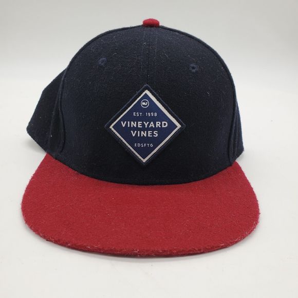 Vineyard Vines Men's Vineyard Navy Colorblock Wool Logo Patch Baseball Hat - Picture 1 of 4